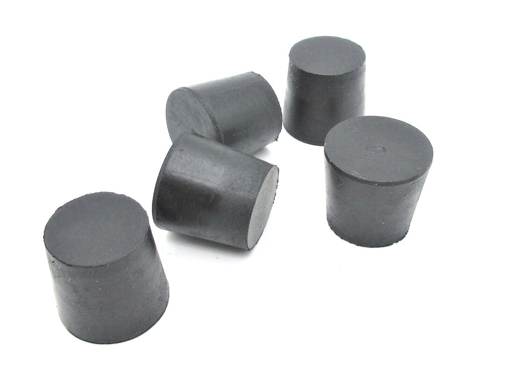 1″ Solid Black Rubber Stoppers Tapered Plug Rubber Cork Fits 1″ ID