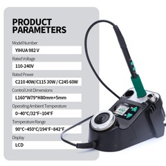 YIHUA 982-V C210 40W Soldering Station Precision Digital Soldering Iron Kit ESD