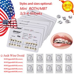 10 Packs Dental Orthodontic Round Super Elastic Niti Arch Wires / Mini Brackets
