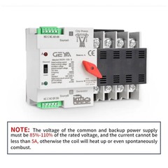 GEYA ATS PC Dual Power Automatic Power 3Pole 100A 220V Transfer Switch Grid NEW