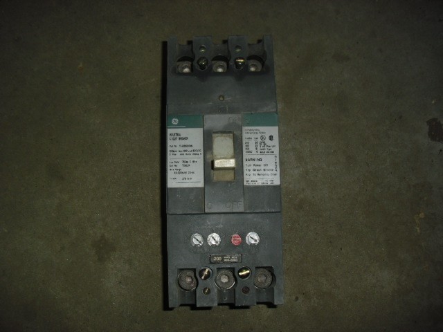 TFJ236200WL 200 Amp 600V 3 Pole GE Circuit Breaker