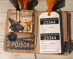 Junk Journal Handmade Booklet Book Vintage “Halloween Dogs” Pockets, Ephemera
