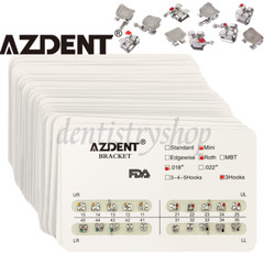 50X Dental Orthodontic Bracket Mini/Standard Roth/MBT 018/022 3-4-5 Hooks/3 Hook
