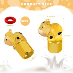 Glow in The Dark Tire Valve Caps, 4 PCS Yellow Car Accessories f Color: yellow