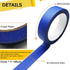 4 Rolls Premium Painters Tape, Blue Tape, Masking Tape, Paint Tape for Multi-…