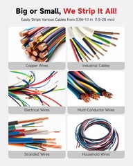 CREWORKS Automatic Wire Stripping Machine for 0.06–1.1 in Cables 7 Channels