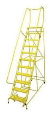 NEW! Cotterman 130in H Steel Rolling Ladder, 10 Step Serrated-450lb Load Cap!!