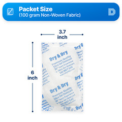 100 gram X 2 Packets “Dry & Dry” High Quality Pure Reusable Silica Gel Desiccant