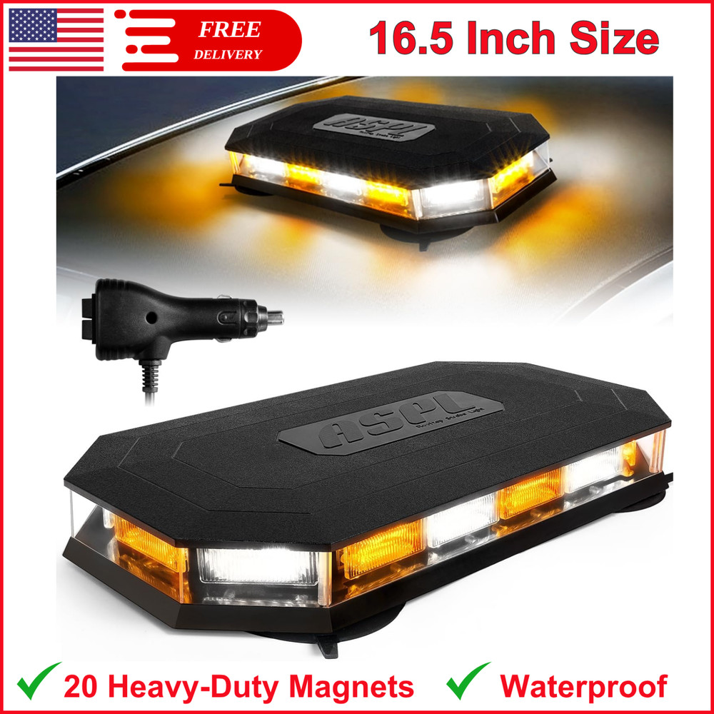 16.5 Inch Roof Top Beacon Emergency Strobe Light 56 LED Magnetic Warning Caution