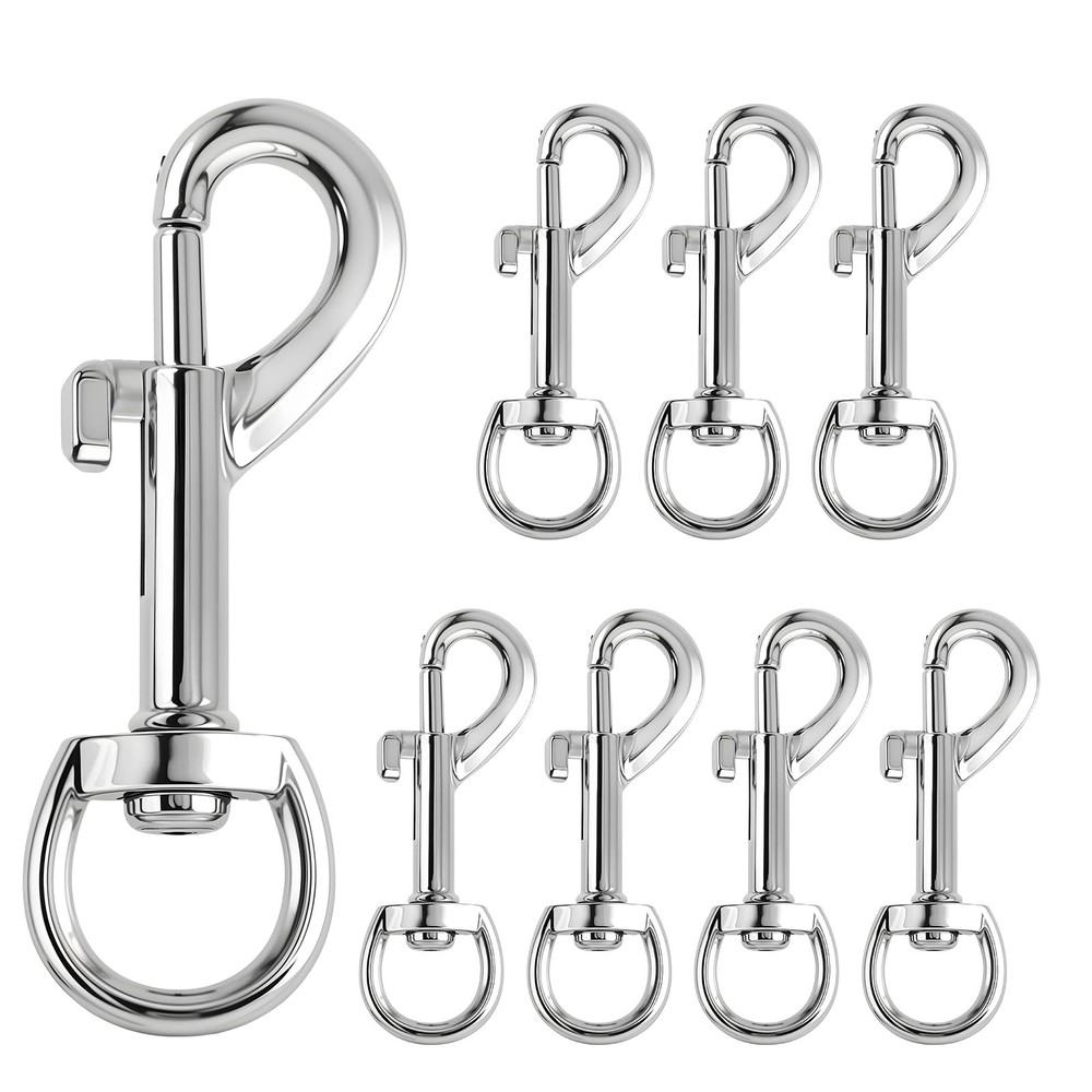 YBEATY 8 Pcs Swivel Eye 2.67 × 0.86 × 0.4 inches/6.8 × 2.2 × 1 cm, Sliver