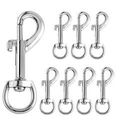 YBEATY 8 Pcs Swivel Eye 2.67 × 0.86 × 0.4 inches/6.8 × 2.2 × 1 cm, Sliver