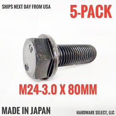M24-3.0 x 80mm Hex Head Cap Screw Class 10.9 (5-Pack) Kobelco 2420P1613D2