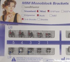 10Sets Dental Ortho Metal Brackets Mini Roth/MBT 022/018 345 hooks Mesh Base