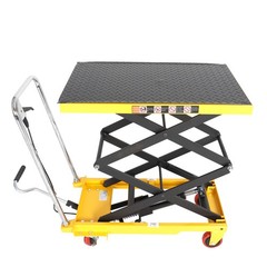 330 lbs Hydraulic Lift Table Cart Manual Double Scissor Lift Table 50″