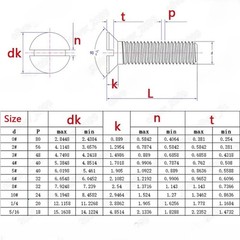 304 Stainless Steel Slotted Countersunk Flat Head Screws 0# 2# 4# 5# 6# 8# 10#