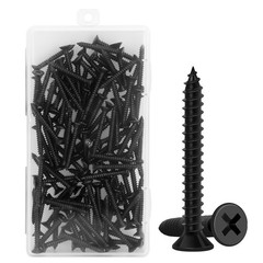 Wood Screws 1-1/4 Inch, 115 PCS Premium Flat Head Phillips Black Wood Screws,…