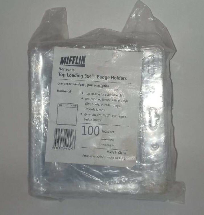 MIFFLIN Plastic Horizontal Card Holder 3×4 Inch, Clear, Bulk 100 Pack Quick Load