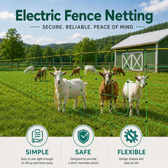 Electric Fence Netting, 164’L X 42.5″ H Electric Fence Kit for Livestock, Goat,