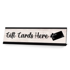 Signs ByLITA Gift Cards Here Graphic Black Frame, Desk Sign (2×8″)