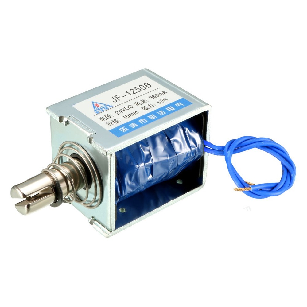 DC 24V 360mA 60N 10mm Pull Push Type Frame Linear Motion Solenoid Electromagnet