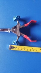Lab snake S-shaped DOUBLE ADJUSTABLE Two Finger prong UNIVERSAL CLAMP new