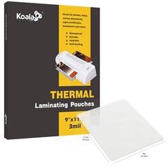 KOALA Thermal Laminating Pouches 9″x11.5″ Clear 3Mil Laminate Sheets 25 Counts
