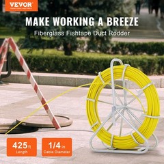 1/4in x 425ft Fiberglass Running Rod, Seamless Duct Cable Installation