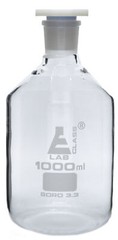 1000mL (33.8oz) Glass Reagent Bottle with Acid Proof Polypropylene Stopper,
