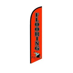 Flooring Orange Swooper Flutter Feather Flag | 3ft W x 11.5ft Tall