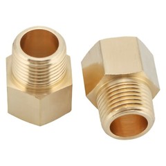 U.S. Solid Brass Fitting Extender Adapter NPT 3/8″ Male x 3/8″ Female, 2pcs