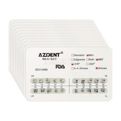 20X AZDENT Mini Brackets de ortodoncia dental Brace Roth/MBT 022/018 Ganchos 345