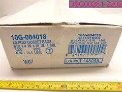 QTY=1,000 (10 Packs of 100); LD Poly Gusset Bags 10G-084018 8″x4″x18″ 1Mil.
