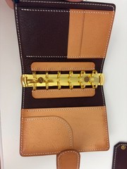 Handmade Leather Planner Binder, A7 Pocket Size, Brown & Tan Colorblock