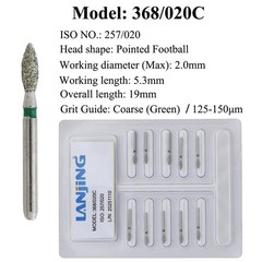 Dental Diamond Bur FG Burs Football Round End Taper Barrel Cylinder Pear Flame