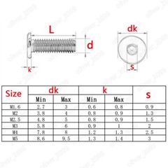 Black 304 Stainless Steel Allen Hex Socket Utrathin Flat Head Screws M2 M3 M4 M5