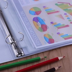 Antner 6 Pack Letter Size Binder Black, Red, Green, Yellow, Blue, Purple