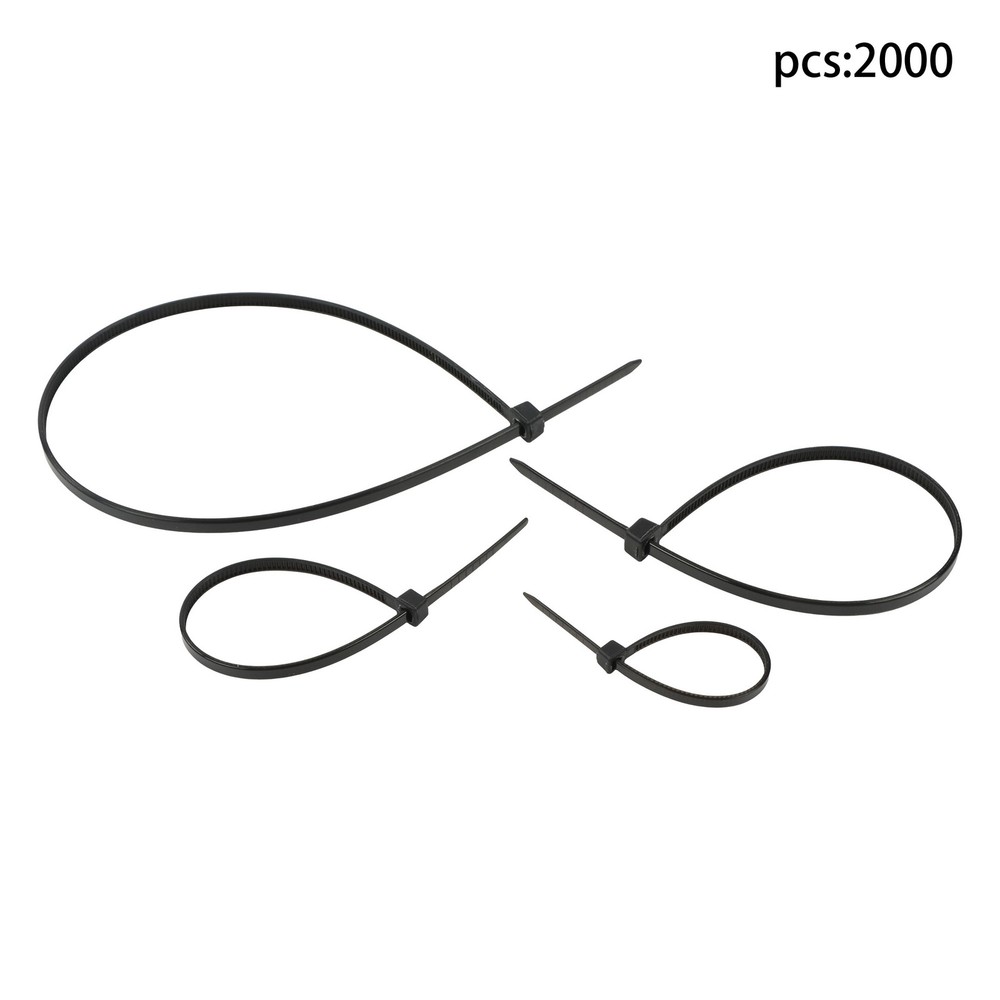 2000 Pack Zip Ties UV Resistant Assorted 4 6 8 12 Inch Cable Ties Heavy Duty