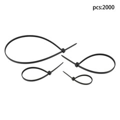 2000 Pack Zip Ties UV Resistant Assorted 4 6 8 12 Inch Cable Ties Heavy Duty