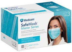 *50-Pack* Medicom SafeMask Master Series ASTM Level 3 Ocean Surf Face Mask 2057