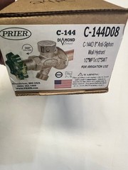 Prier C-144D08 Frost Free Anti-Siphon Outdoor Wall Hydrant, 8-Inch, Nickel