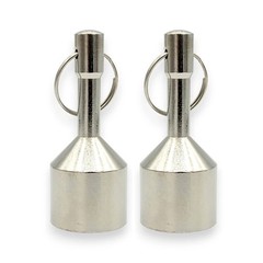 2 Pack Extra Large Keychain Metal Testing & Pickup Magnet Gold Silver Test 28mm