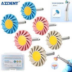 Dental Porcelain Zirconia Grinding Polishing Wheel Kit RA 2.35mm Rubber Diamond