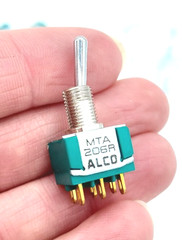 *Lot of 6* Alcoswitch MTA-206R DPDT ON-None-(ON) Mini Toggle MTA206R 6A 125v