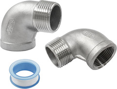 2Pcs 304 Stainless Steel 90 Degree Elbow Fittings, 1″ NPT Female X Male Threaded