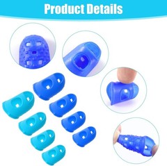 16 Pcs Finger Tips, 4 Sizes Silicone Thimble Fingertip Grips Thumb Protectors…