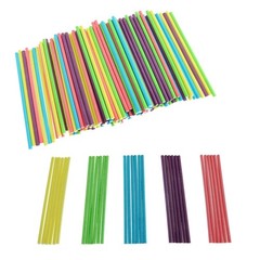 100 PCS 4 inch Colored Lollipop Sticks 10×3.5mm Paper Sticks 5 Assorted Colors
