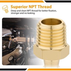 KOOTANS 4pcs Brass Hose Barb Fittings 1/4″ Hose Barb to 1/4 NPT Male Thread A…