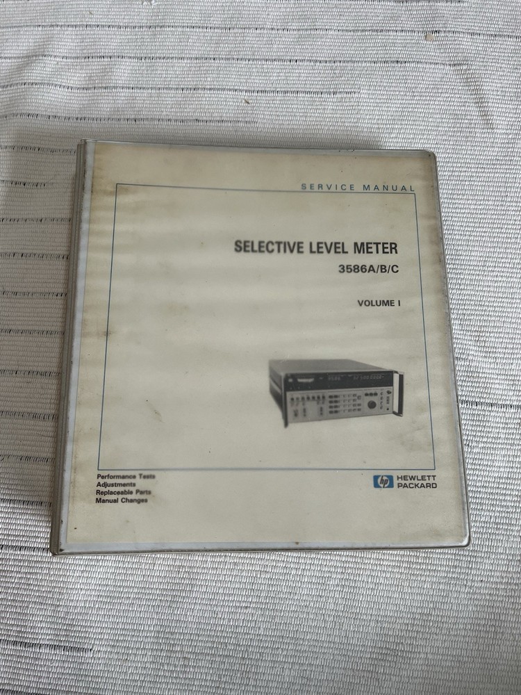 HP 3586A/B/C Selective Level Meter Service Manual Volume 1 P/N 03586-90002