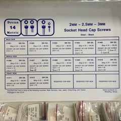 Dycon M2, M2.5, M3, M4 Fasteners with 2485 pcs. See exact list in Description.