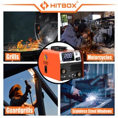 HITBOX HVM200 110V 3IN1 Portable MIG Welder ARC Lift TIG Gasless IGBT Welder